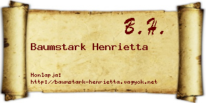 Baumstark Henrietta névjegykártya